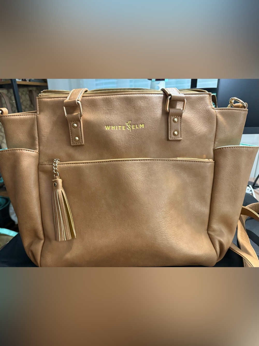 White Elm Gemini Convertible Bag in Almond